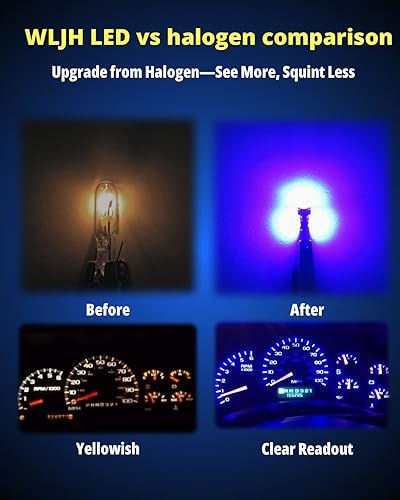 Vista 3 de WLJH 74 focos LED para salpicadero Mini T5 2721 27 37 286 cuña enchufe de giro PC74 para panel de instrumentos automotor, juego de luces indicadoras