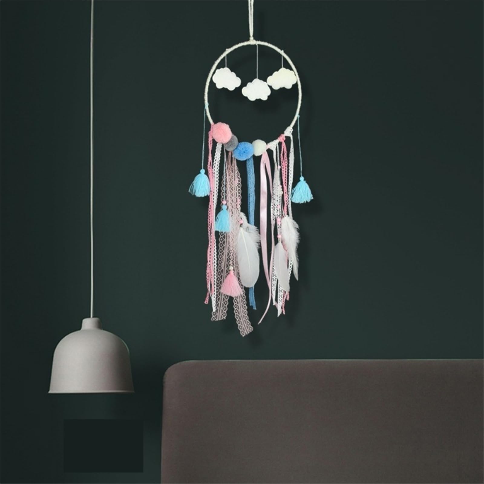 2 uds atrapasueños Colgante de carillón Viento Adornos Colgantes Campanas Cortinas for Ventana del hogar decoración jardín