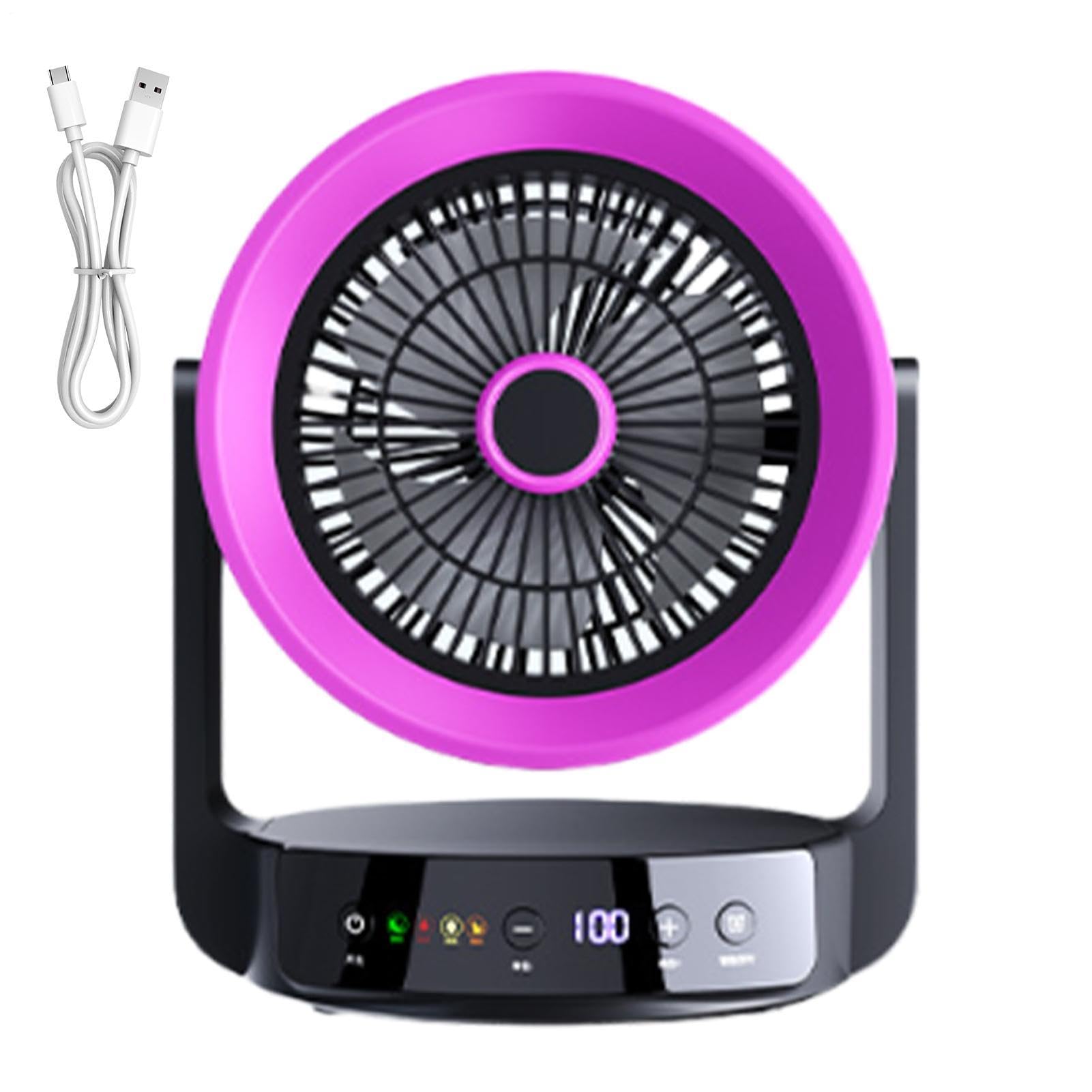 Ventilateur de table USB rechargeable et portable avec vitesse réglable pour le bureau