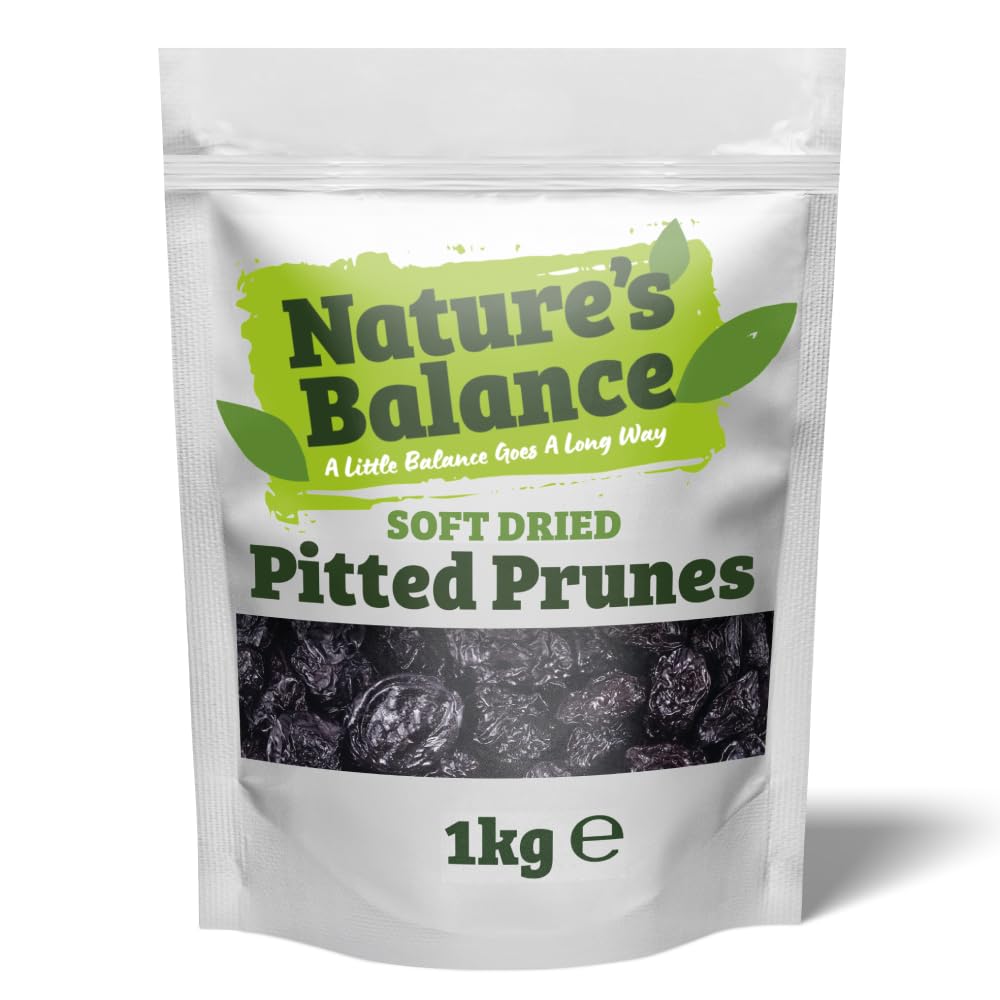 – Natures Balance Prunes Pitted 1kg Soft, Sticky & Rich Low Fat Ideal Healthy Vegetarian Snack