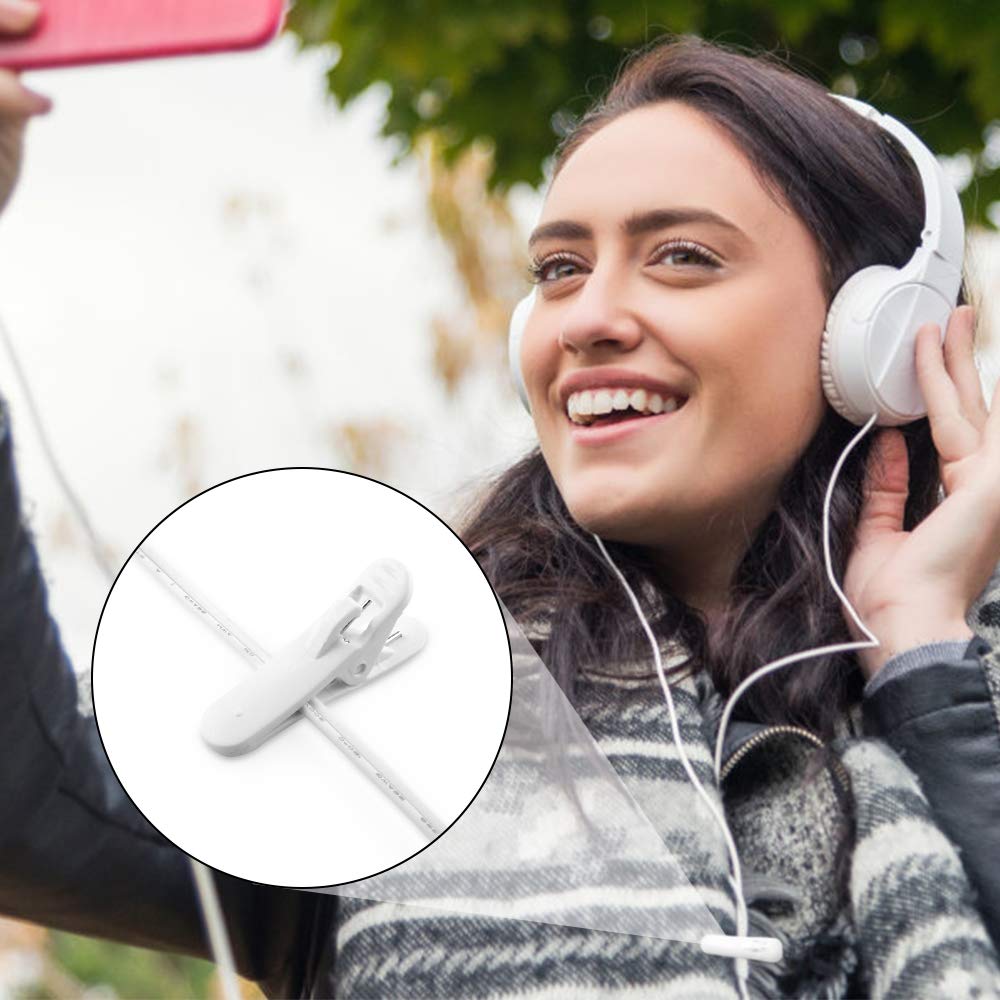 Tyenaza 2 Pezzi Clip Per Cavo Auricolare – Organizzatore A 360° Per Cuffie E Walkie Talkie, Fermacavo Da Colletto (Nero)