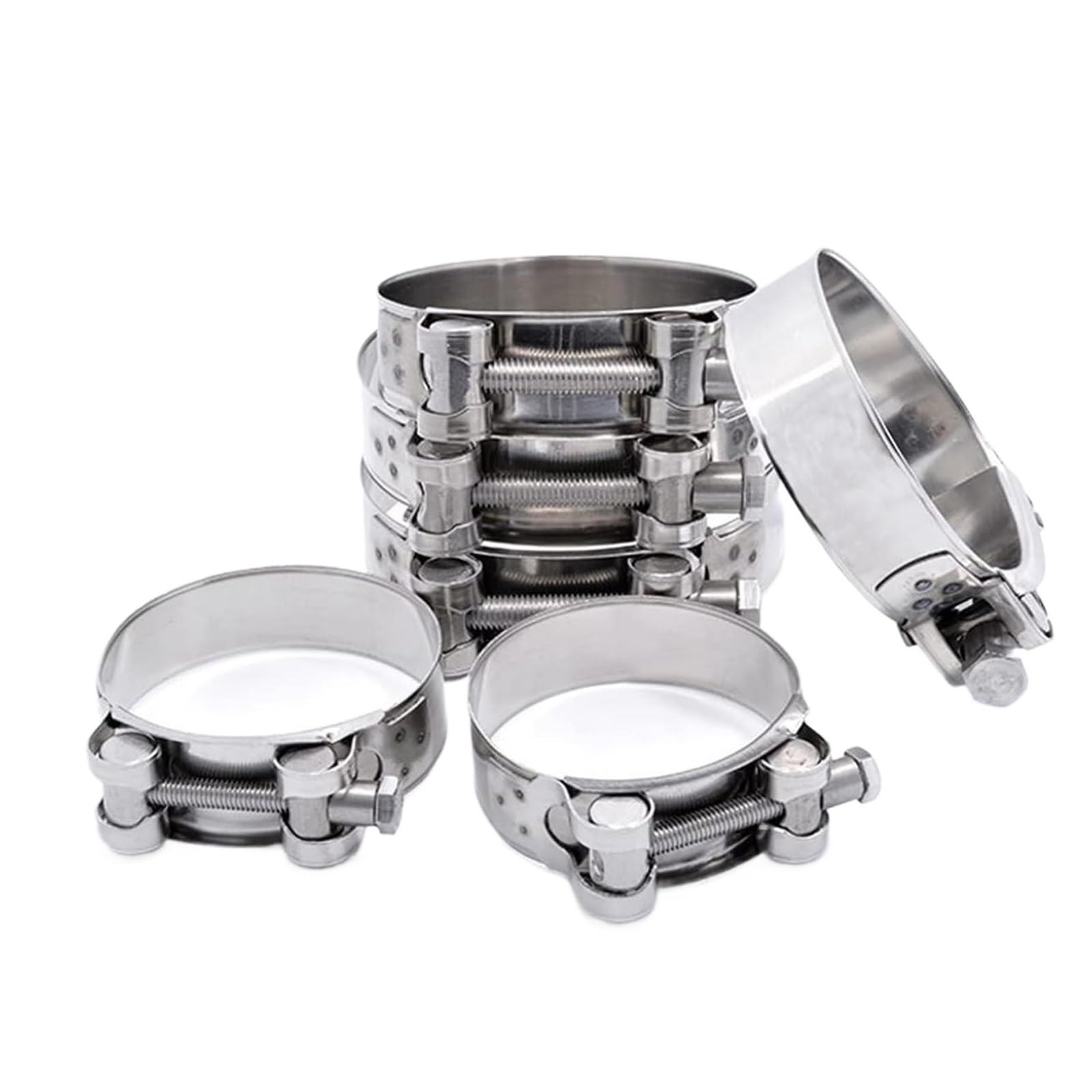 Nodrest 6Pcs 92-97Mm 6Pcs 304 Stainless Steel Hose Clamps T Bolt Exhaust Pipe Clip 17-174Mm Heavy Duty Turbo Adjustable Tube