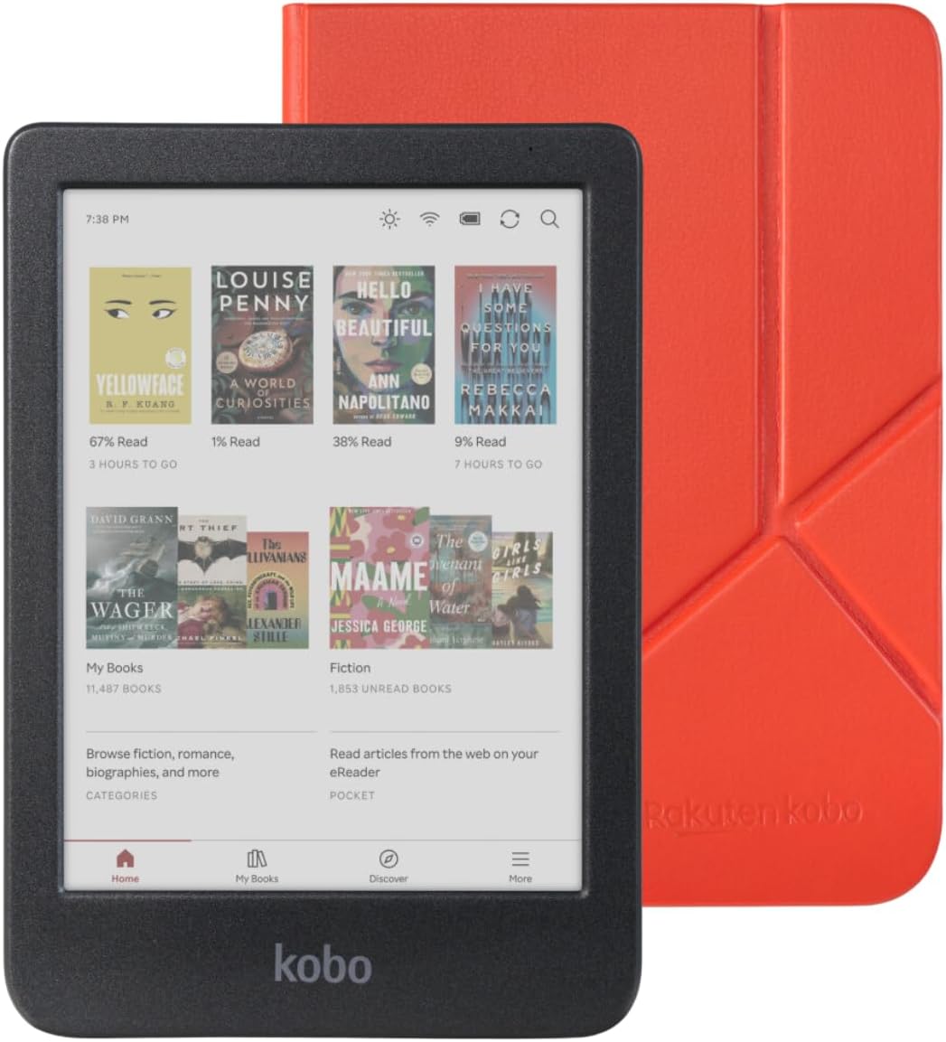 Kobo Clara Colour eReader with Case Bundle (Cayenne Red SleepCover, Case Bundle)