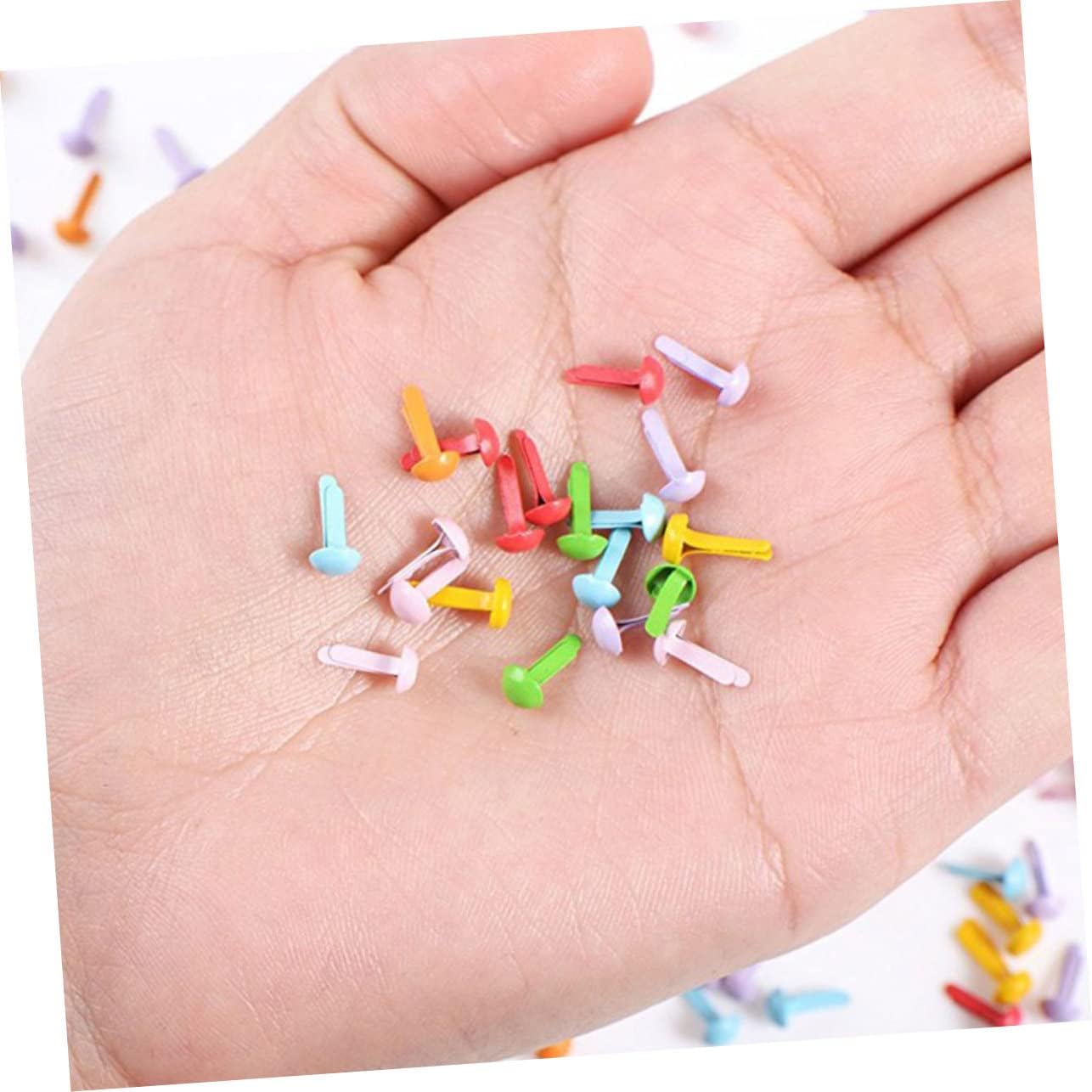 Colorful Round Mini Brads for Boys and Girls 150Pcs DIY Handmade Craft