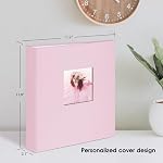 1DOT2 8.5x11 Inch Large 3 Ring DIY Scrapbook Photo Album with 30 Plastic Sleeves 60 Pages Blank Scrapbooks, 8.5 x 11 Scrap Book Albums for Baby Travel Wedding Graduation kids (Pink Cover/White Pages)