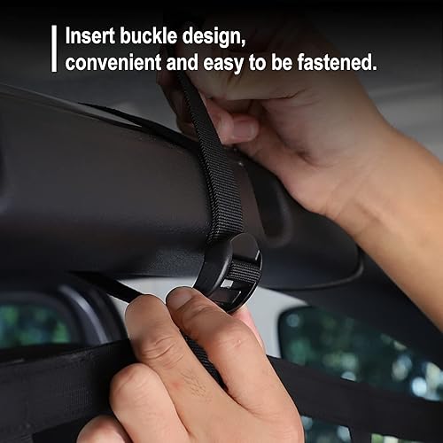 Miniatura 5 de JeCar Divisor de asiento trasero para Wrangler para mascotas, barrera para perro, maletero, organizador de carga, accesorios de almacenamiento para