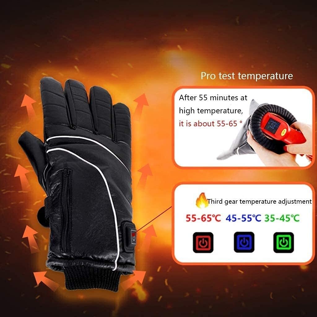 Guantes térmicos Guantes térmicos eléctricos Guantes térmicos Recargables para Hombres y Mujeres, Pantalla táctil Impermeable Control Inteligente de Temperatura hasta 65 °, Calenta