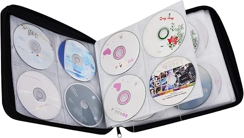 Miniatura 5 de Estuche de almacenamiento de DVD carpeta protectora de DVD, organizador de DVD portátil, cartera de CD para 160 discos, funda de plástico duro para