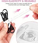 25Pack Câblodistribution en silicone,Organisateur de câbles réutilisables pour le regroupement des câbles électriques,Câblos,Cable de câbles réglables,Souches de câbles haute élasticité pour la maison/le bureau/l'école/le voyage(blanc)