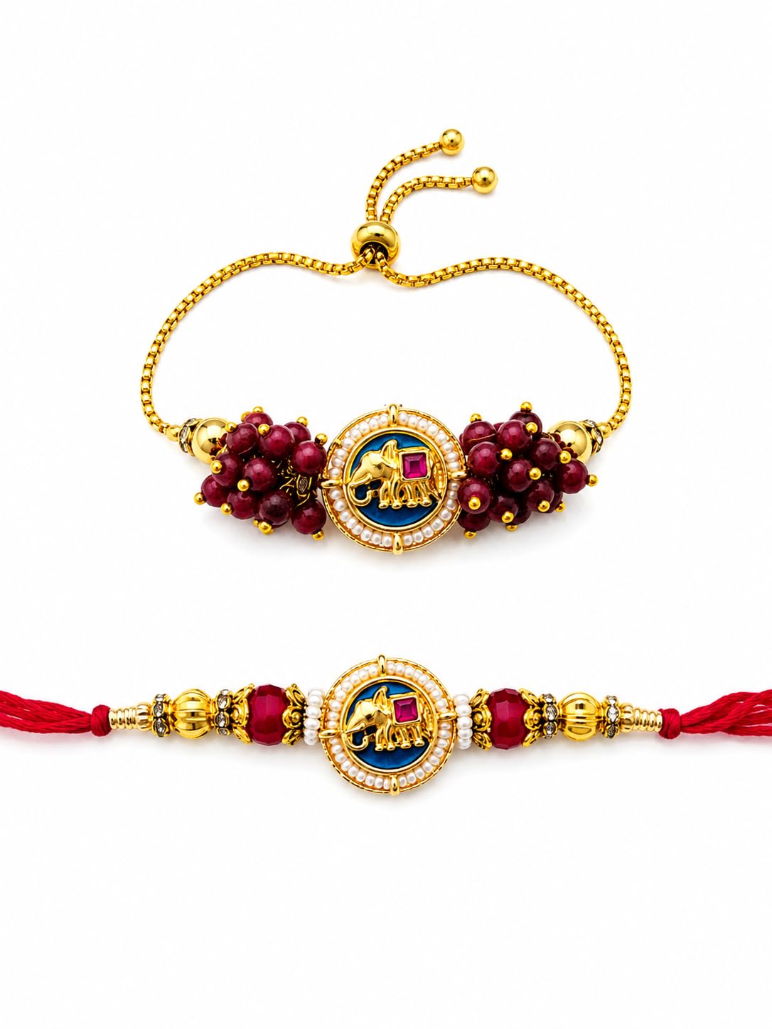Royal Elephant Heritage Bhaiya Bhabhi Rakhi Combo Set-image-40