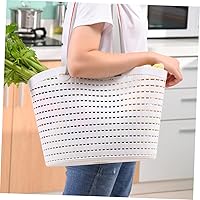 Vista 4 de Cesta de ducha portátil de 2 piezas, organizador de almacenamiento de baño de mano con diseño hueco, contenedor versátil para artículos diversos