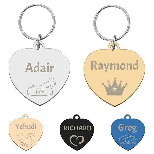 CAMAL Chapa Perro Grabada Acero Inoxidable, Placas Identificativas Perros Personalizables