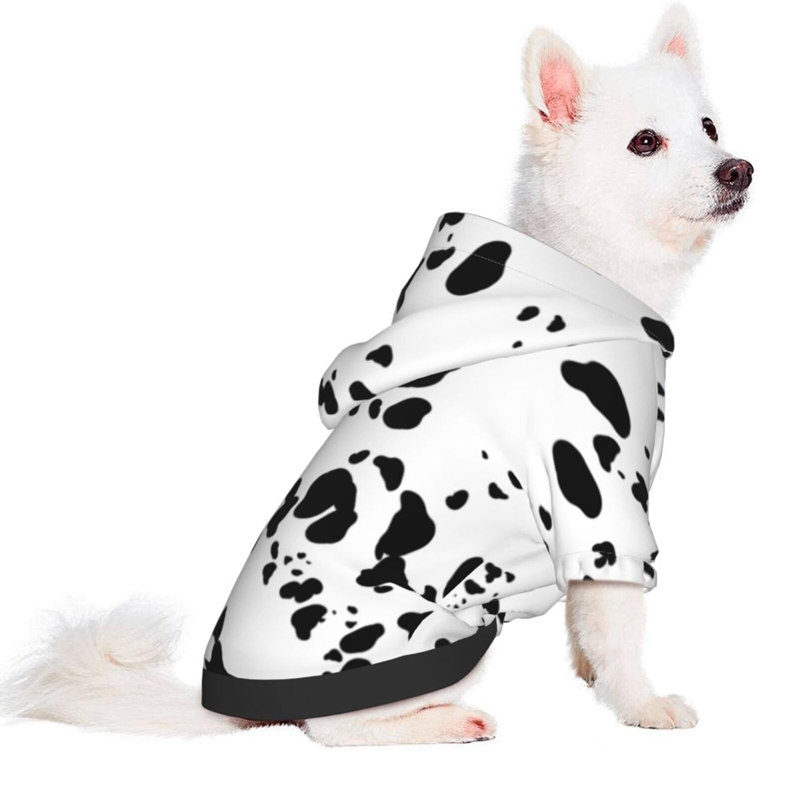 Süßes Dalmatiner-Hundekostüm – Warmer Pullover Mit Kapuze Für Kleine Hunde, Größe L