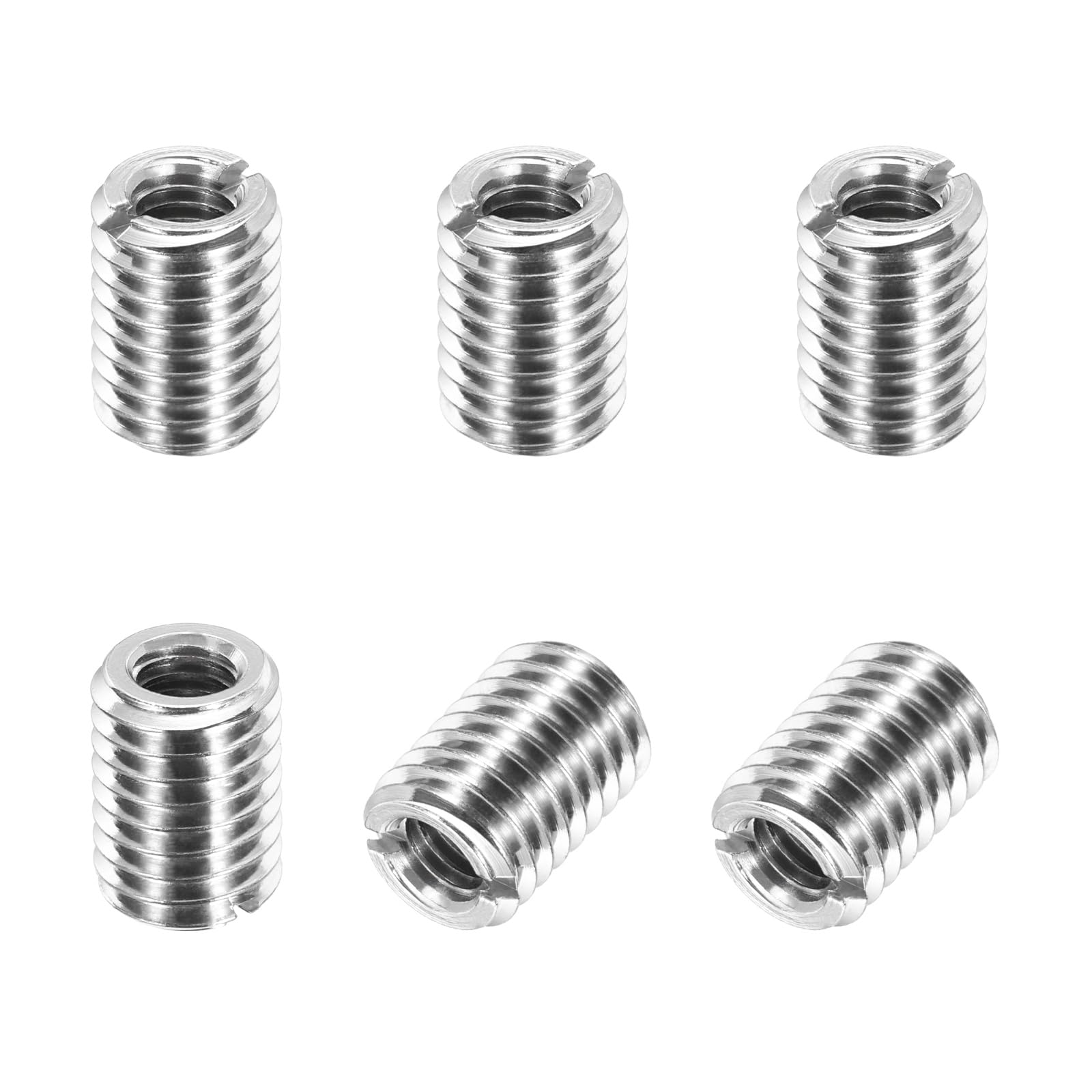 PATIKIL Thread Adapters Sleeve Reducing Nut, 6Pcs M10x1.5 Male to M6x1 Female Repairing Insert Nut Screw Reducer Conversion 303 Stainless Steel Fastener 12mm