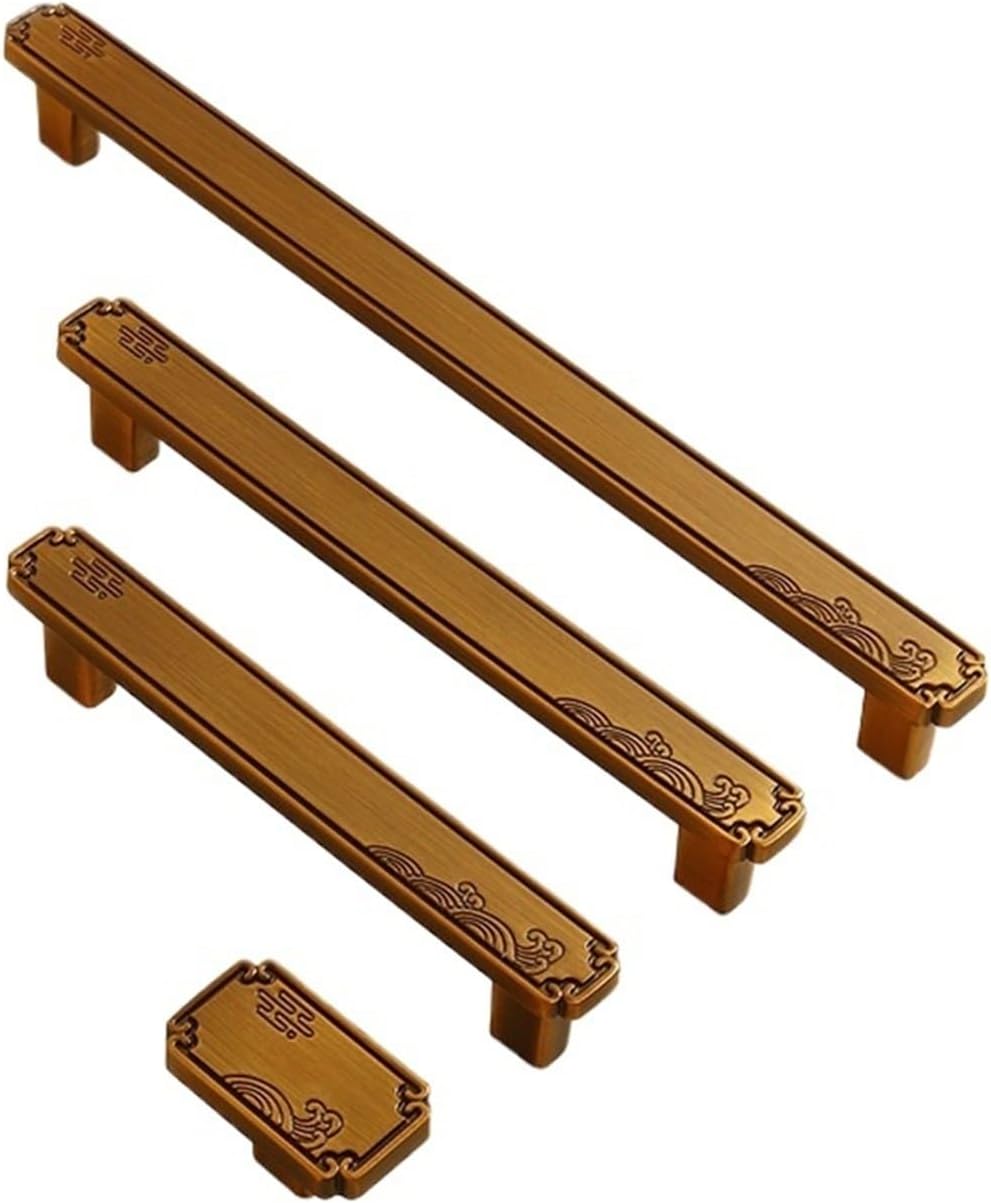 Chinese Drawer Cabinet Handles Furniture Kitchen for Door Black Simplicity 1Pcs(Brass Gold)