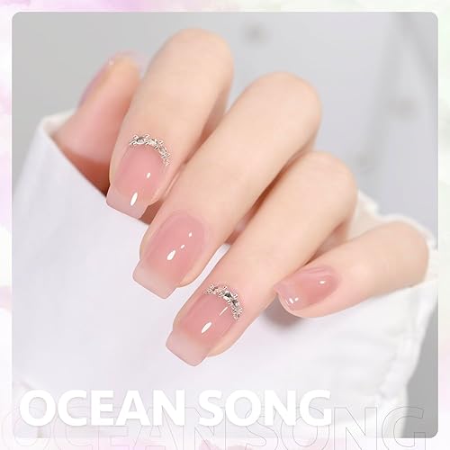 Miniatura 3 de GAOY Jelly Nude - Esmalte de uñas en gel, 0.6 onzas líquidas, esmalte de gel translúcido rosa rosa translúcido, curado con luz UV para arte de uñas,