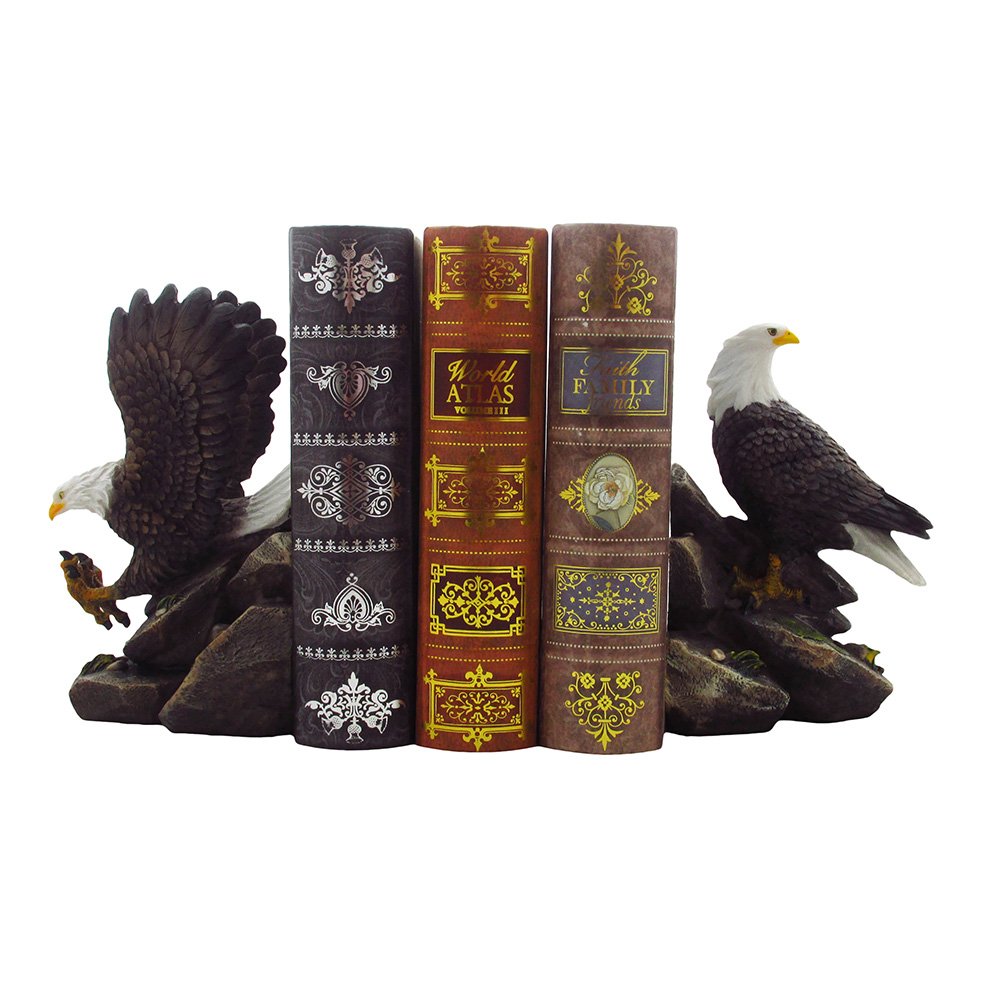 American Bald Eagle Bookend Set Sculptures In Office And Patriotic Home Decor,