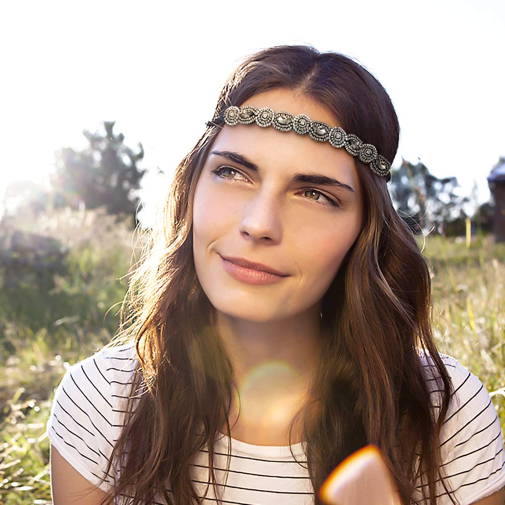 Amazon.com : Brynnl 6 Pack Elastic Rhinestone Headbands for  display picture 3