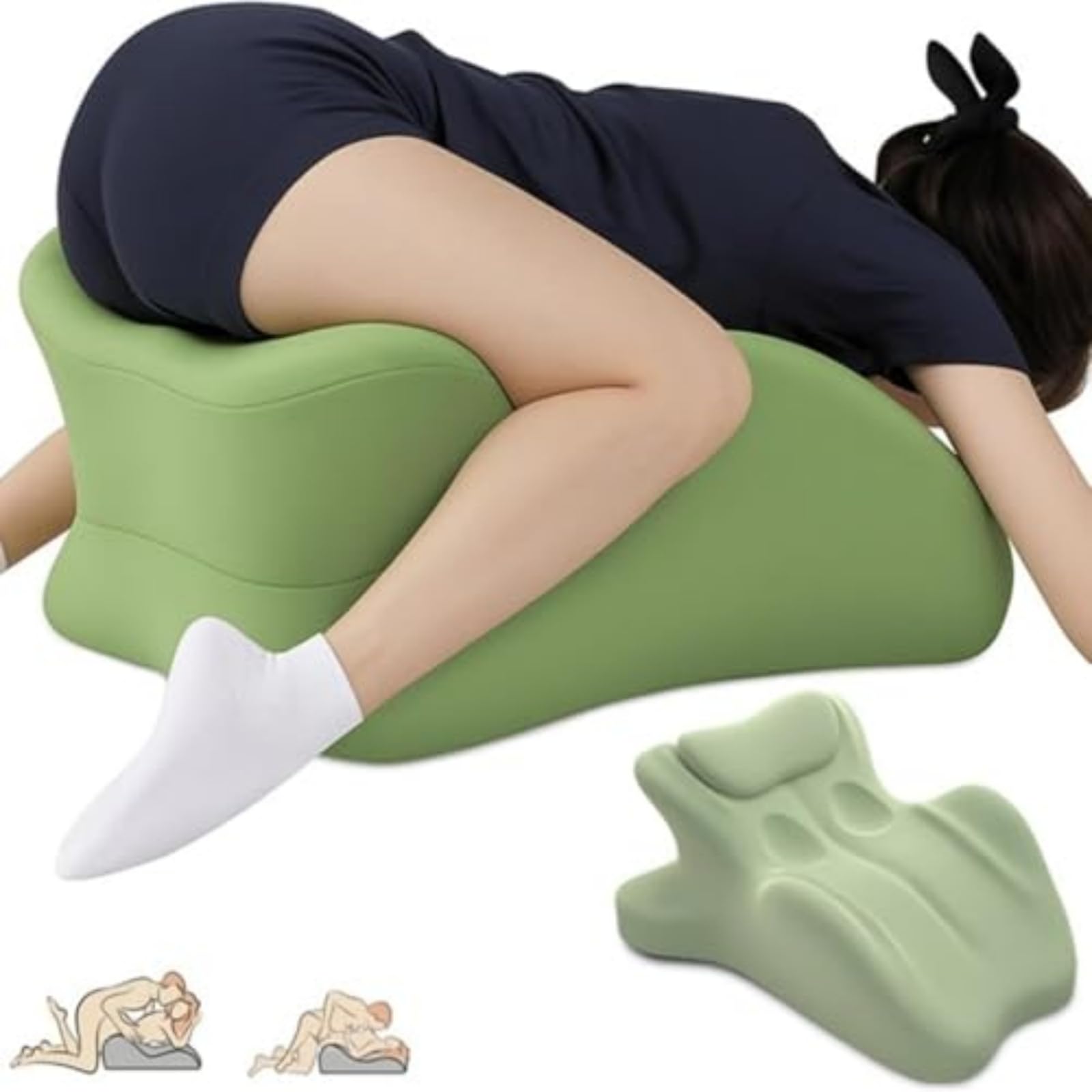 ICTWTWLLY 27° Couple Wedge Pillow Elevate Intimacy & Comfort with Premium Memory Foam - Deep Position Support, Enhanced Posture & Relaxation for Couples,green