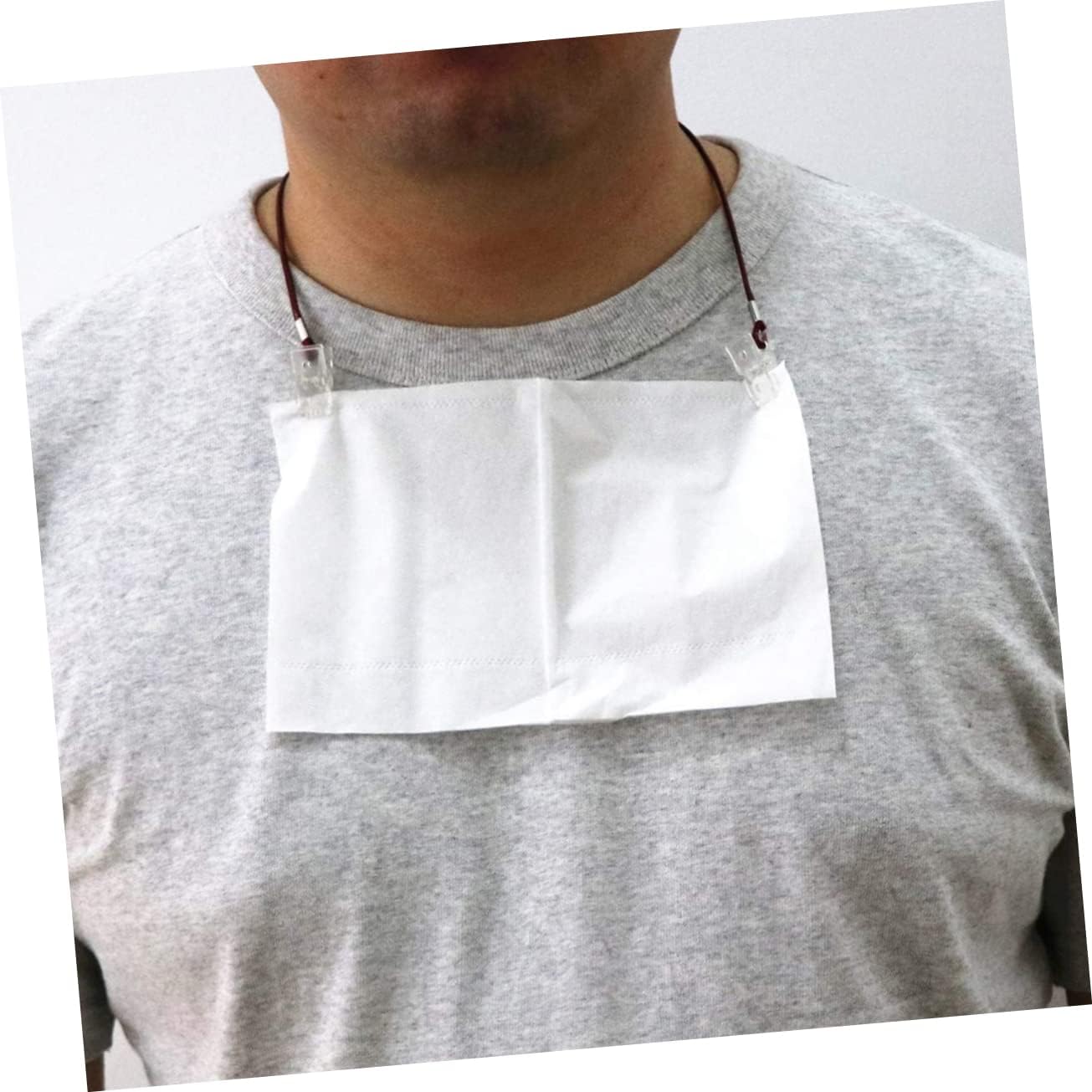 BESTonZON Adjustable Bib Clips Adults Boy Girl Flexible Clothing Protectors Blue Purple Black Dark Red Brown Easy to Use Convenient Keeps Clothes Clean
