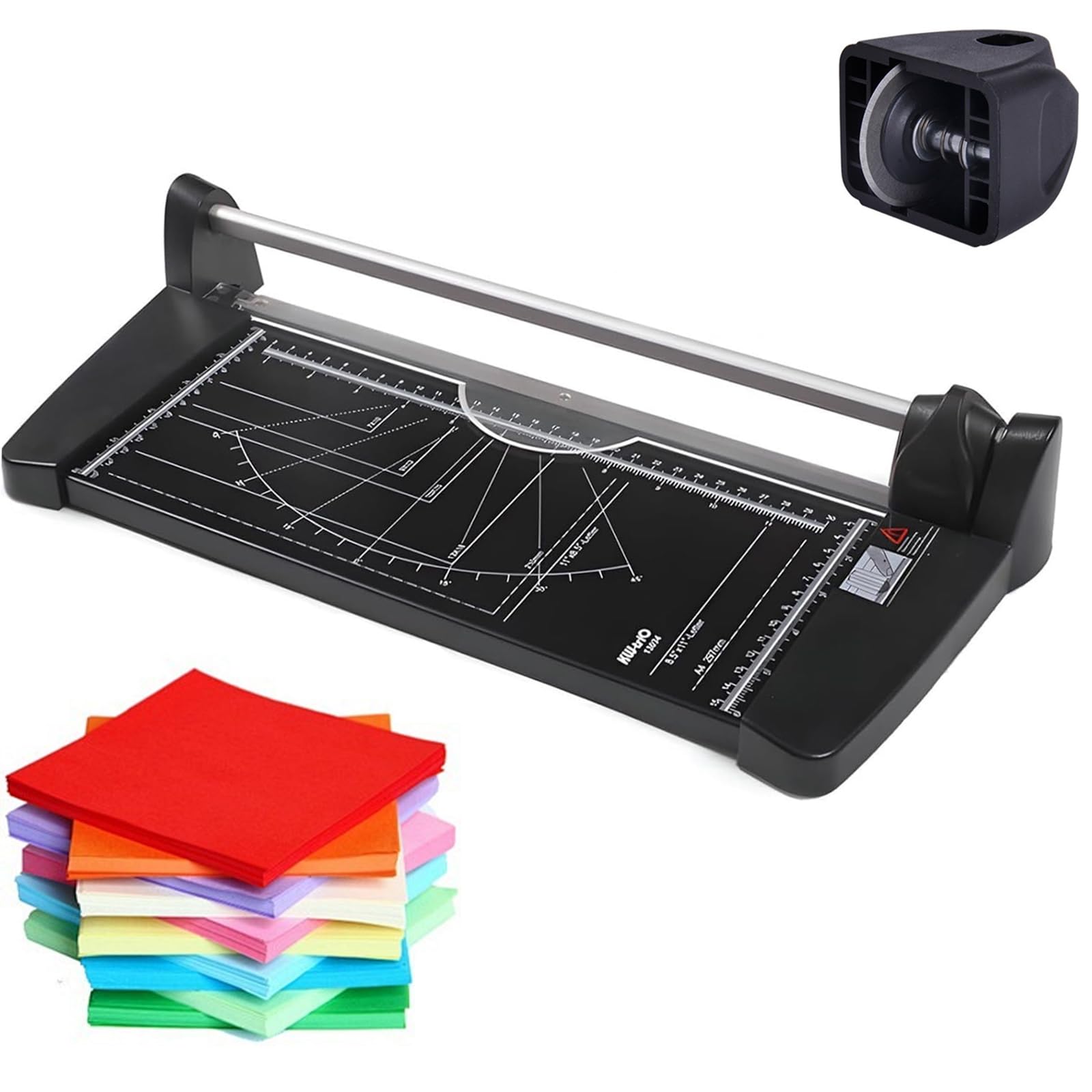 Recortadora de papel de escritorio con regla y hoja de repuesto; ancho de corte de 31,8-60 cm; ideal para álbumes de recortes, fotos y papel de manualidades de hasta A3