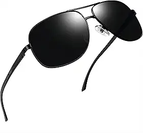 Oculos de Sol Masculino Polarizado Proteção UV400 Armação em Metal Estilo Clássico