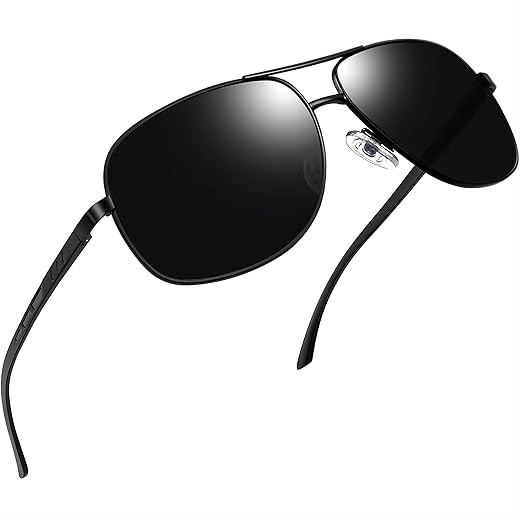 Joopin Oculos de Sol Masculino Polarizado Proteção UV400 Armação em Metal Estilo Clássico
