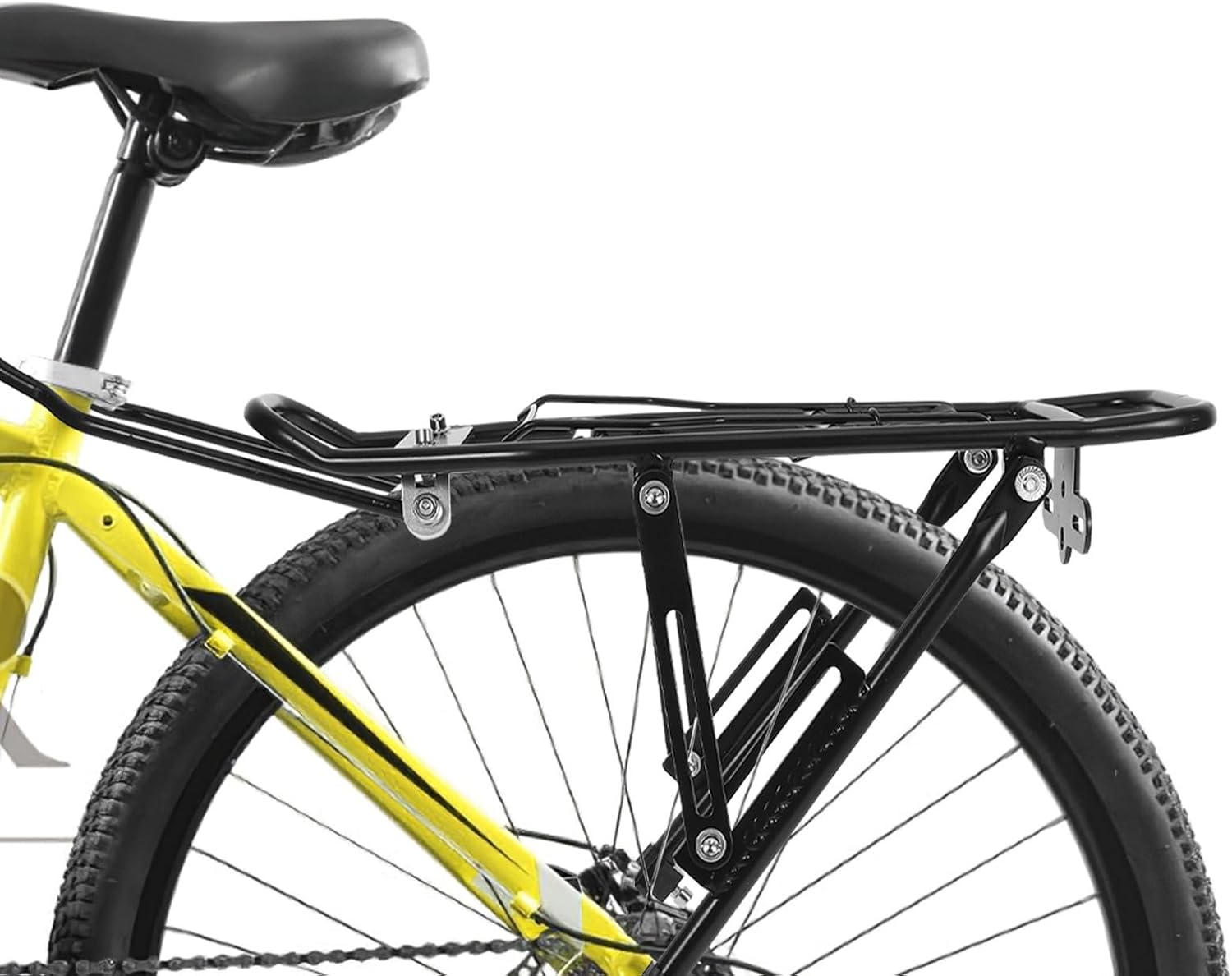 Veemoon Adjustable Aluminum Alloy Bike Rear Holder Multi-Function Wear-Resistant Cargo Rack Detachable Bike Back Rack for Mountain and Road