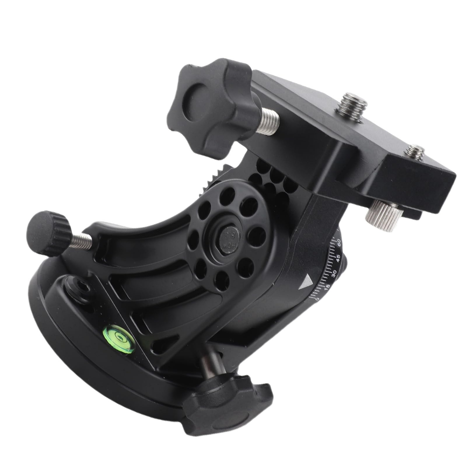 DSLR Night Sky Tracker Montura Ecuatorial, 0° (Horizontal) a 70° de Ajuste Accesorio de Cuña Ecuatorial con Rosca de 3/8 Pulgadas para Astrofotografía, Aleación de Aluminio,