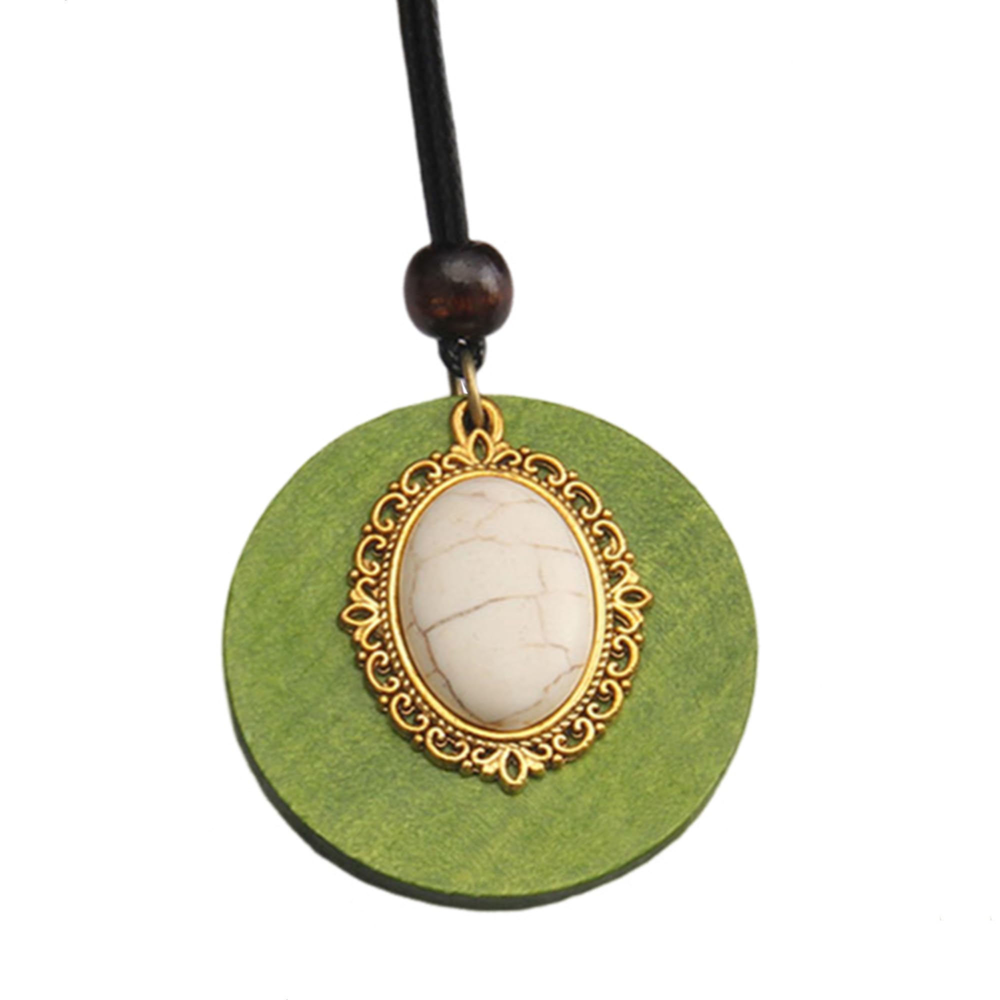 GelConnieLeather Necklace for Women Vintage Boho Pendant Necklace Leather Choker Cord Long Sweater Chain Cowgirl Necklace