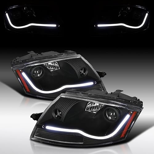 Miniatura 5 de AUTOZENSATION Compatible con Audi TT 1999-2006 con faro halógeno de stock LED Light Bar Smoke Proyector Faros L + R Pair