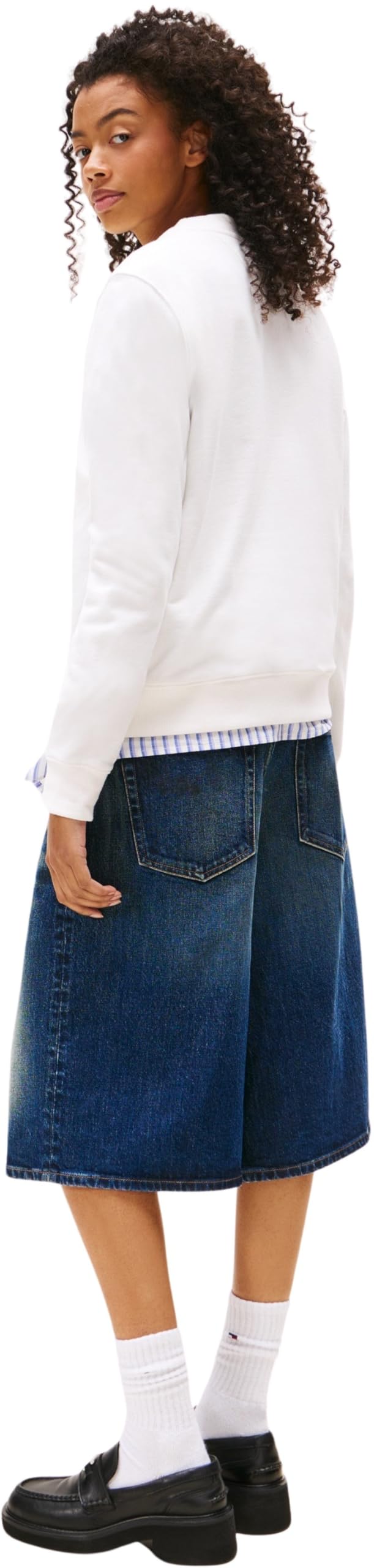 Tommy Jeans Donna Felpa Logo in Cotone