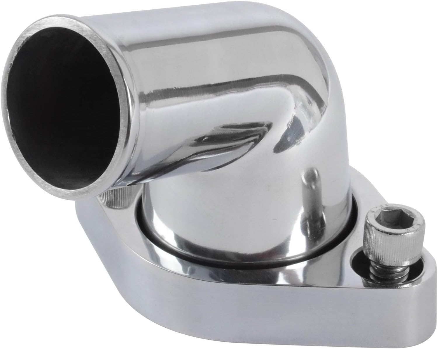 JEGS Aluminum Thermostat Housing | Fits Small And Big Block Chevy Engines | For 1-1/2 � Radiator Hose | Includes Hardware And Thermostat O-Ring Seal | 75 Degree Swivel | Polished