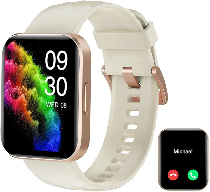 RUIMEN Smartwatch Damen Herren mit Telefonfunktion Fitnessuhr Schrittzähler Uhr mit Pulsmesser SpO2 Messung Schlafüberwachung Nachrichten Multi Trainingsmodi Smart Watch Wasserdicht Für Android iOS