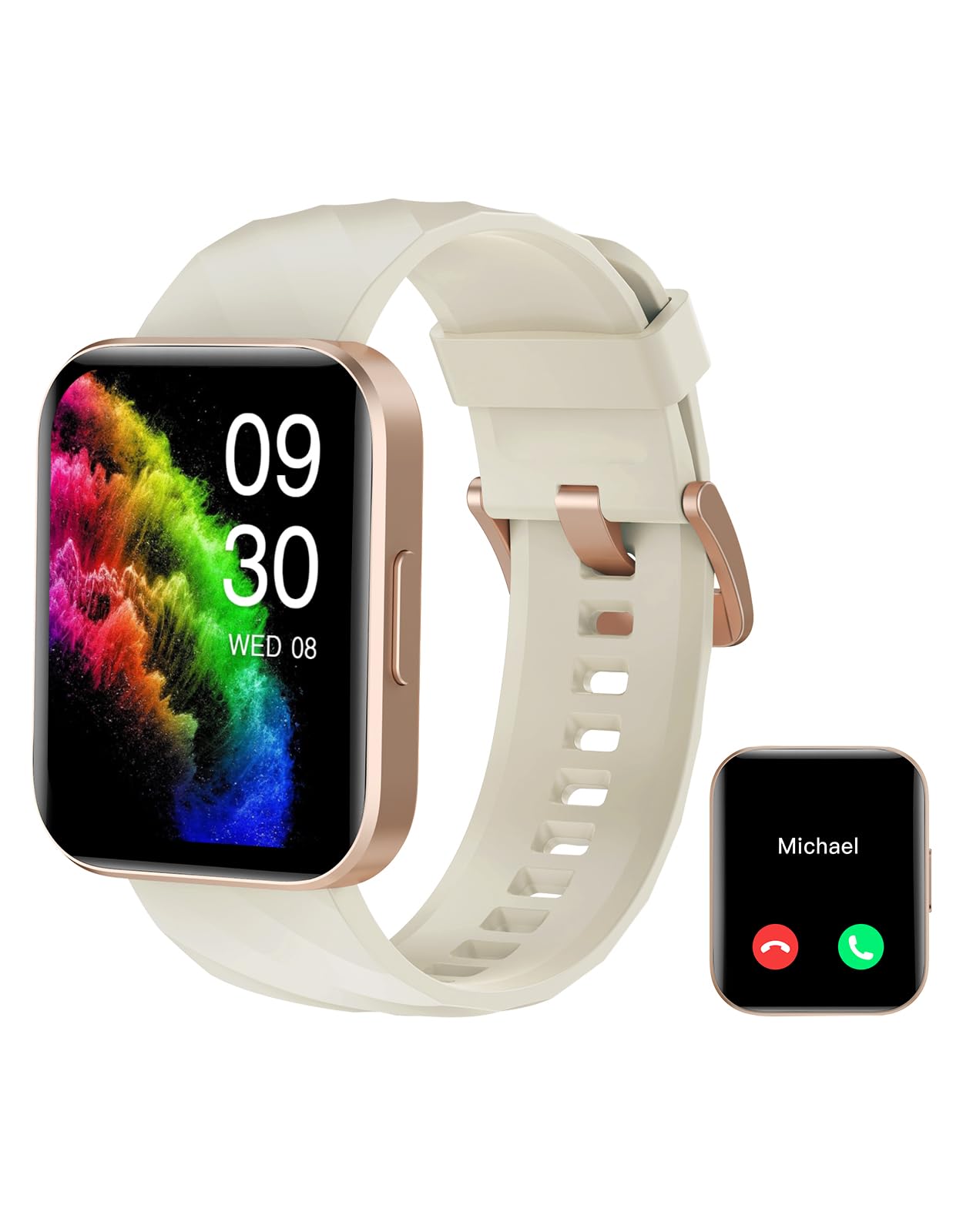 RUIMEN Smartwatch Damen Herren mit Telefonfunktion Fitnessuhr Schrittzähler Uhr mit Pulsmesser SpO2 Messung Schlafüberwachung Nachrichten Multi Trainingsmodi Smart Watch Wasserdicht Für Android iOS