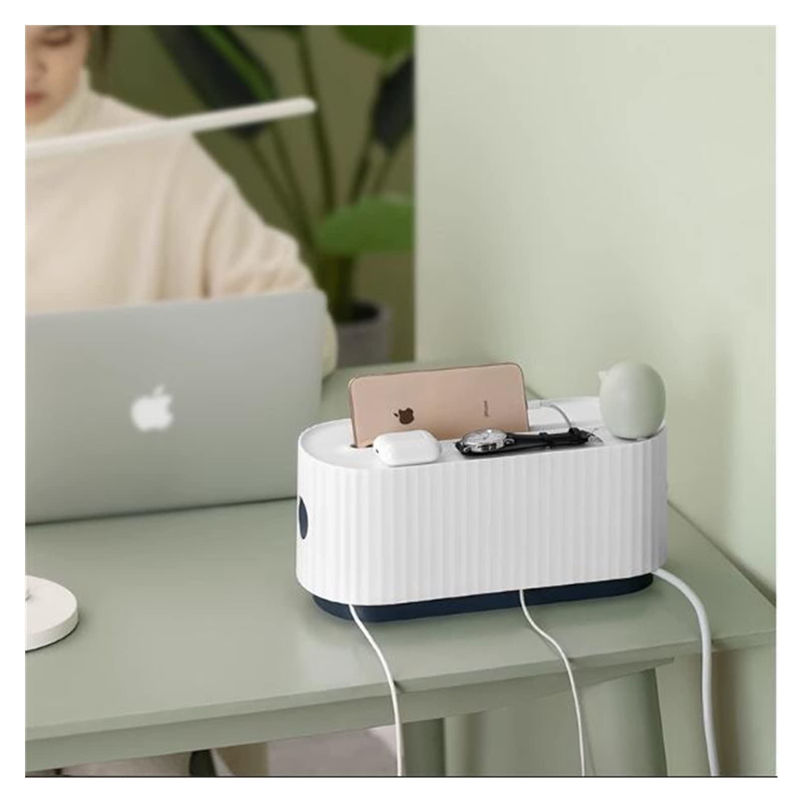 caja de almacenamiento de cables Caja de almacenamiento de tablero enchufable, caja de línea de acabado de enchufe de cable, caja de bloqueo de línea de carga de energía de escritorio, caja de concent