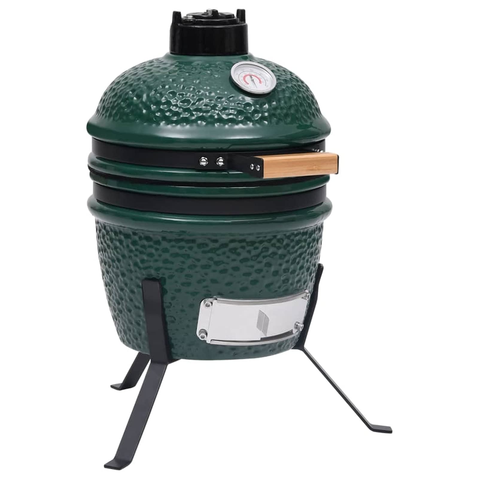 ShGaxin Kamado 2 w 1 ceramiczna wędzarnia, węgiel drzewny, grill węglowy, grill grillowy, grill węglowy i drewno, zielony 56 cm
