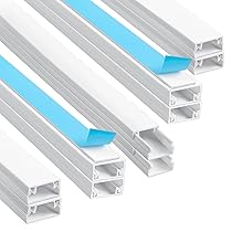 AiQInu Canalina Passacavi Adesiva, Cavo TV ordinato, Canalina Passacavi Muro, 20 mm(D)*10 mm(A)*0.4m(L), Verniciabile, Autoadesivo, Copertura per Cavi per Computer a Casa o in Ufficio(10 Pezzi)