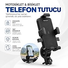 Seyoni Motosiklet, Bisiklet ve Elektrikli Ara  Gidon Telefon Tutucu, 4.7-7  n  Uyumlu, 360  D ner, Otomatik Kilitli