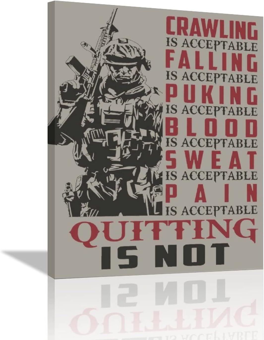 American Military Army Wall Art Retro Soldiers Motivational Wall Decor American Canvas Prints Artwork Vintage Inspring Patriotic Pictures Home Decor Framed Ready to Hang for Home Office 12"x16"