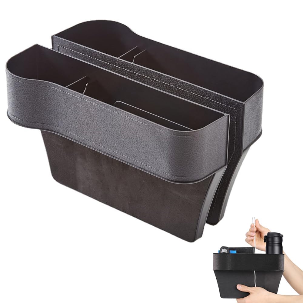 RHBNCCS Car Seat Gap Filler Organizer for Chrysler Sebring Console Side Pocket Storage Box Crevice Catcher Interseat Slit Slid Organizer,Schwarz167