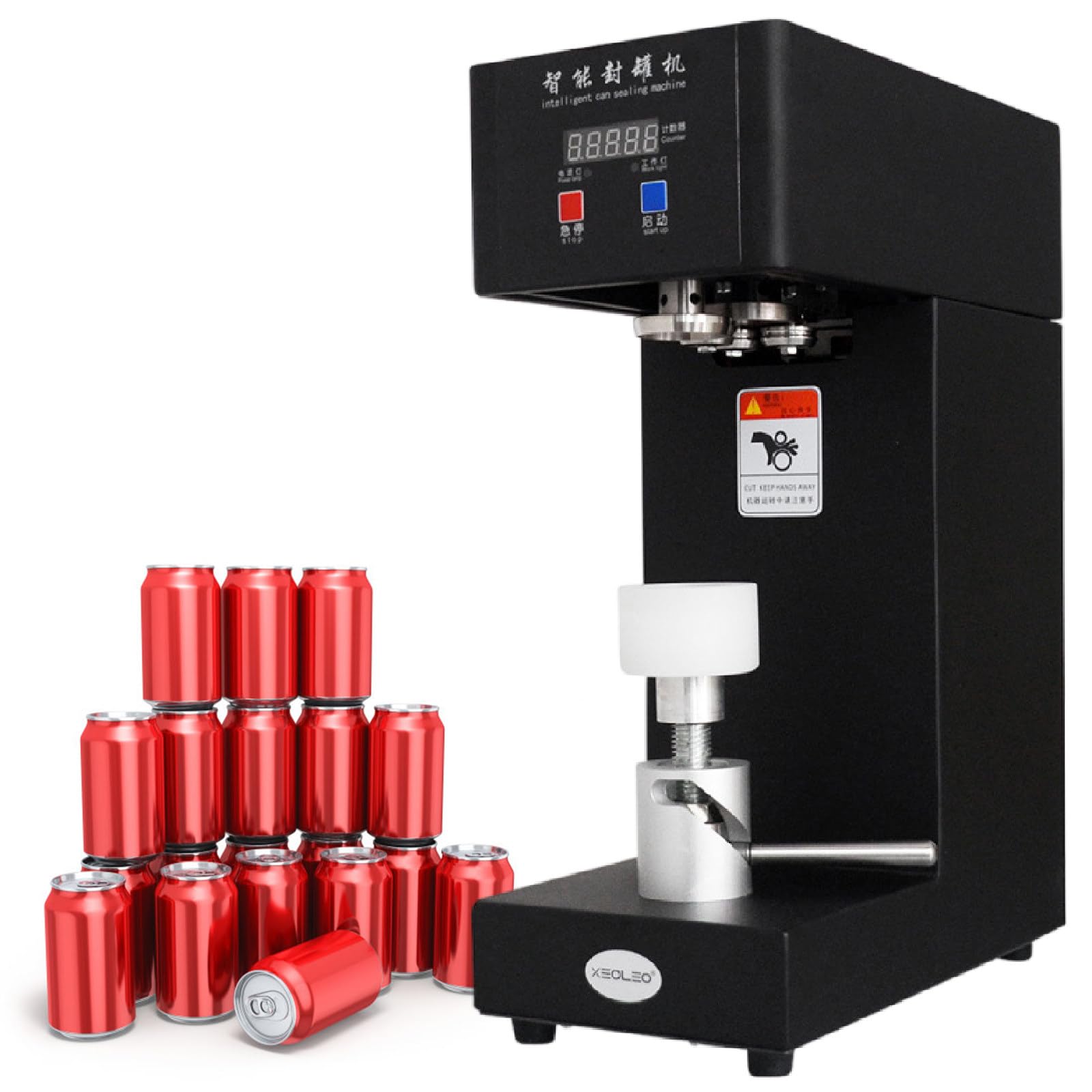 IUokLU Tin Can Seaming Closing Capping Machine, Commercial Automatic Can Cup Sealer Machine, Juice/Tea/Can Sealer-Black-220 (Black 220)