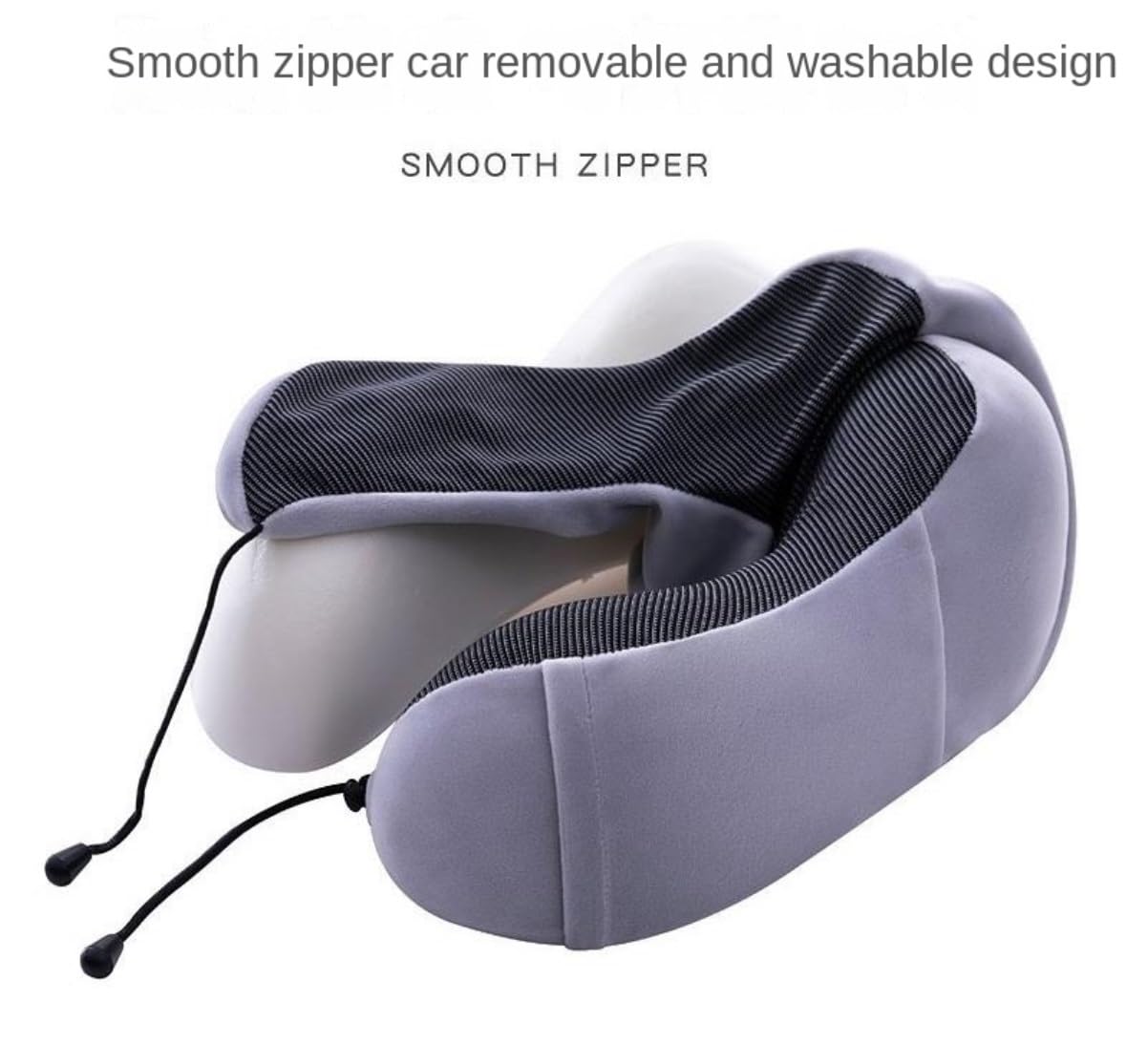 Cuscino da Viaggio Cuscino da Collo Cuscino da viaggio in memory foam con supporto per la testa per aereo, auto, treno, casa Cuscino da Viaggio Aereo(Grey)