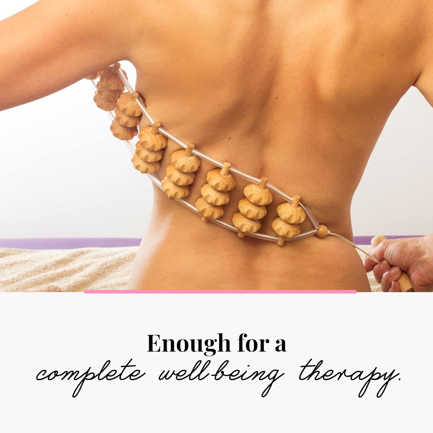 BLEQYS by Wood Back Massager Roller Rope, Manual Massage Strap for Back, Neck, Shoulders, Legs, Waist Pain Relief, Wooden Therapy Lymphatic Anti Cellulite Muscle Recovery Massage Tool (rope wooden) BLEQYS by Wood Back Massager Roller Rope, Manual Massage Strap for Back, Neck, Shoulders, Legs, Waist Pain Relief, Wooden Therapy Lymphatic Anti Cellulite Muscle Recovery Massage Tool (rope wooden)