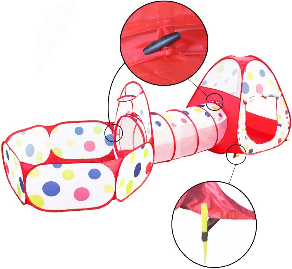 Travel Dream Bounce Playhouse Tent with Basketball Hoop for Toddlers Child Indoor and Outdoor (Pink)