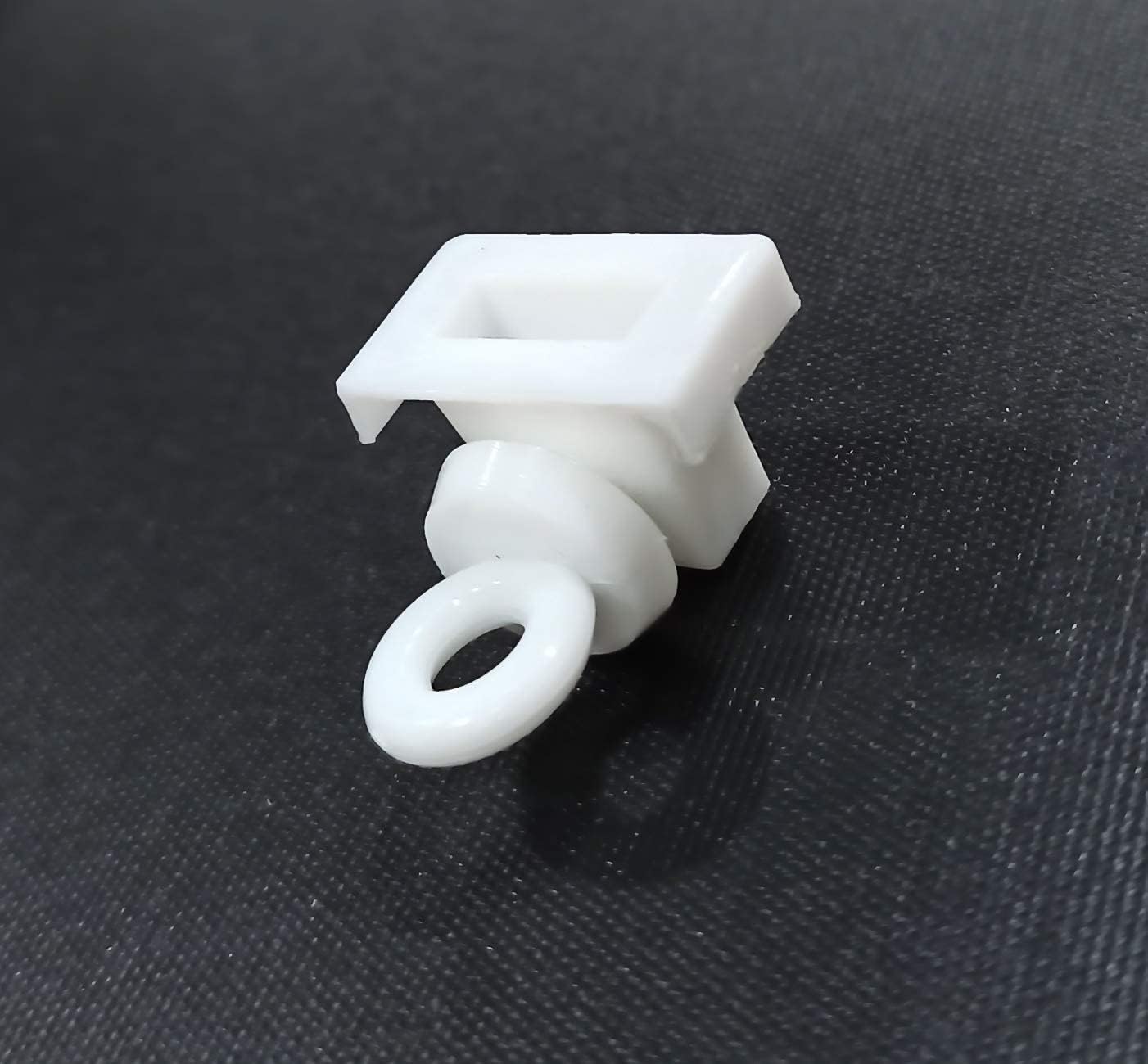 F.A.C White Plastic End Cap Lock for C Channel Curtain Track – Durable (10, Heavy End Cap)