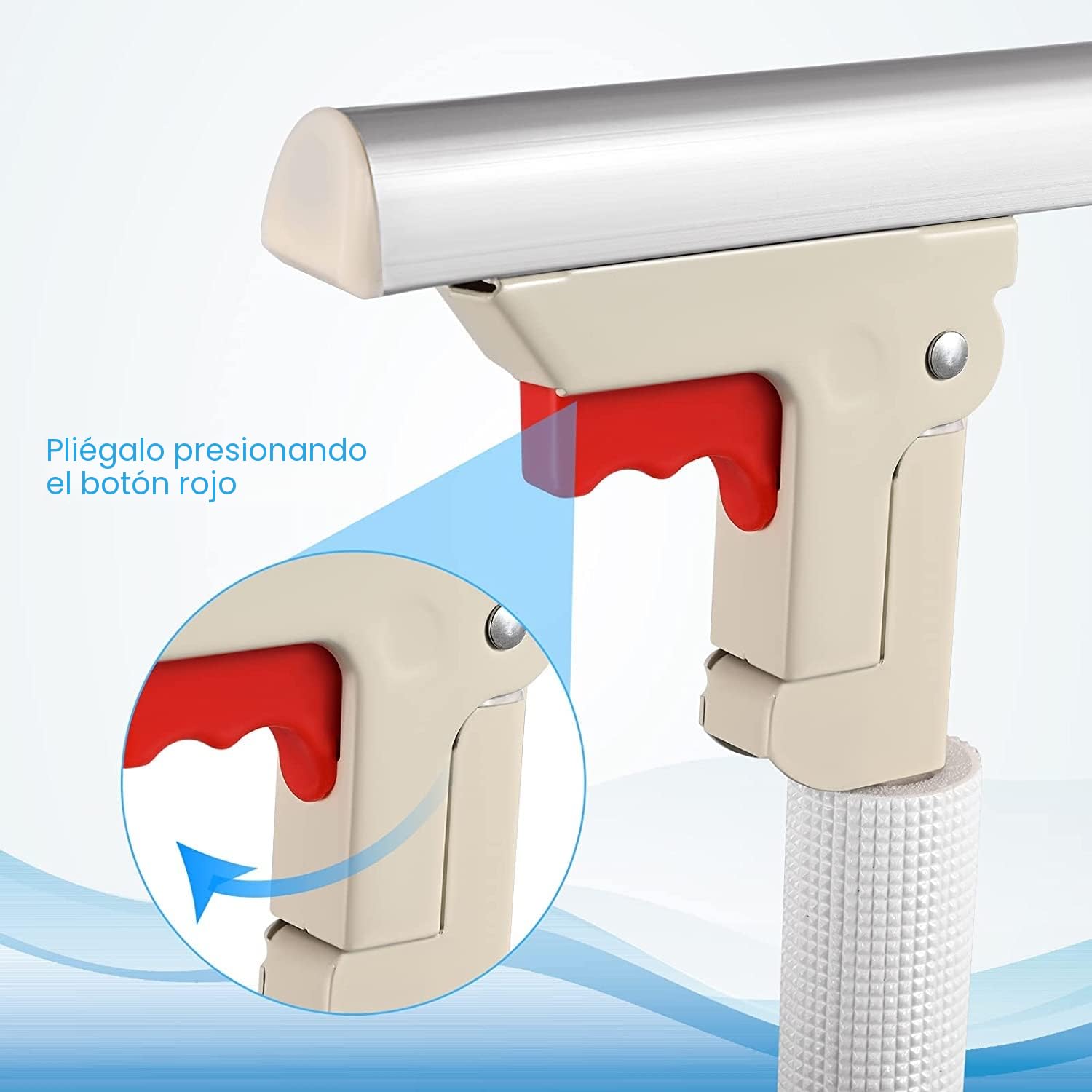Aomdom Barandilla Abatible para Cabecera de Cama de Hospital de Adulto, Dispositivos, Asistencia Médica para Discapacitados, Protección Plegable Parachoques