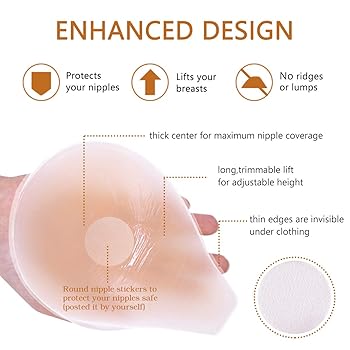 YQBFTC Klebe BH 2er Set - Unsichtbarer Push Up BH Für Rückenfreie Kleider