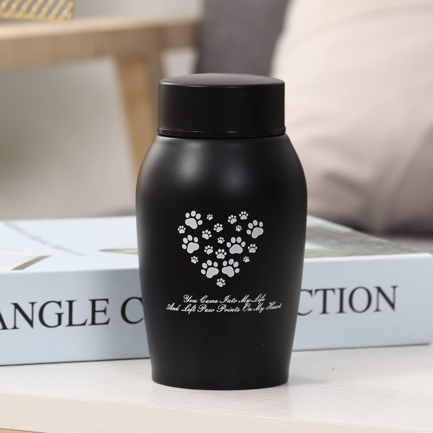 Stainless Steel Pet Urns,Premium Urns for Dog and Cat Ashes,Suitable Size Urns for Pet Ashes (Small, Black) image 3