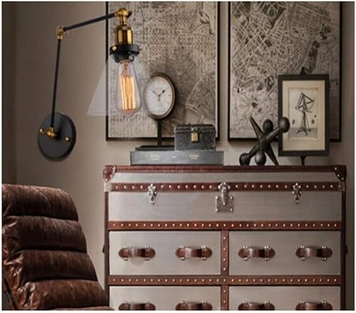 Miniatura 6 de Happy shopping Luces de Pared Lámpara de Pared de Vidrio Lámpara de Pared Colgante de Estilo Industrial Edison Estudio Investigación Swing Lámpara